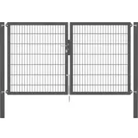 GAH Alberts Zaundoppeltür ALBERTS "Flexo Plus", grau (anthrazit), B:250cm H:140cm, Stahl, Tore, Zaundoppeltür, verschiedene Abmessungen