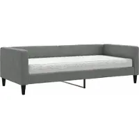 vidaXL Tagesbett mit Matratze Dunkelgrau 90x200 cm Stoff