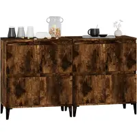 vidaXL Sideboards 2 Stk. Räuchereiche 60x35x70 cm Holzwerkstoff