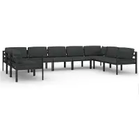 vidaXL 9-tlg. Garten-Lounge-Set mit Kissen Aluminium Anthrazit