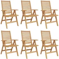 vidaXL Stuhl 6 Stk. Braun Massivholz Teak Umwandelbar