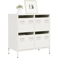vidaXL Sideboard Weiß 68x39x73,5 cm Kaltgewalzter Stahl