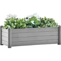 vidaXL Garten-Hochbeet PP Steingrau 100x43x35 cm
