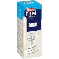 TESA tesafilm Paper Klebefilm, transparent, 19 mm x 33 m, leise abrollend, lösungsmittelfrei, 1 Rolle