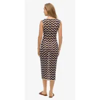 Superdry für Damen. W8011848A Navyfarbenes Zickzack-Midi-Strickkleid (S), Lässig, Viskose, Ärmellos / Hosenträger, Marine