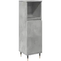vidaXL Badschrank Betongrau 30x30x100 cm Holzwerkstoff