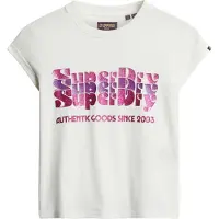 Superdry Retro Glitter Logo Cap Kurzarm-t-shirt