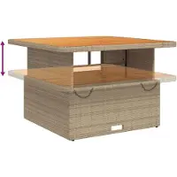 vidaXL 2-tlg. Garten-Essgruppe mit Kissen Beige Poly Rattan