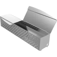 Char-Broil Räucherbox MADE2MATCH Edelstahl 12x6x3 Zoll für Gasgrills mit Klappdeckel und seitlichen Öffnungen