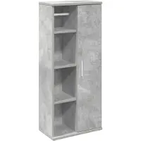 vidaXL Badezimmerschrank mit Rollenhalter Betongrau 39x22x90 cm