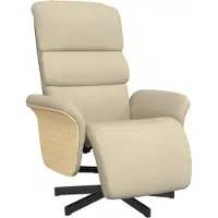 vidaXL Relaxsessel mit Fußteil Creme Stoff