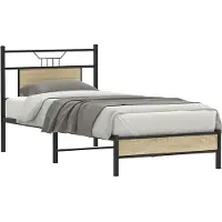 vidaXL Bettgestell ohne Matratze Sonoma-Eiche 90x200 cm Holzwerkstoff