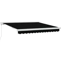vidaXL Ausziehbare Markise Schwarz 300 x 250 cm Leinen und Aluminium