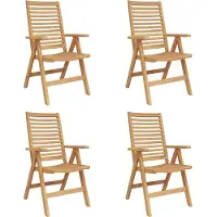 vidaXL Stuhl 4 Stk. Braun Massivholz Teak Umwandelbar