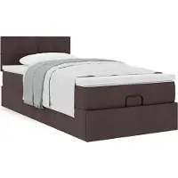 vidaXL Ottoman-Bett mit Matratze Dunkelbraun 90x200 cm Stoff
