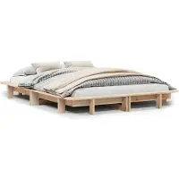 vidaXL Massivholzbett ohne Matratze 120x190 cm Kiefernholz