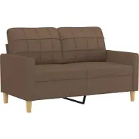 vidaXL 4-tlg. Sofagarnitur mit Kissen Braun Stoff