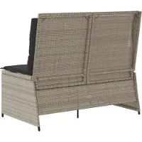 vidaXL Gartenbank Hellgrau Poly-Rattan
