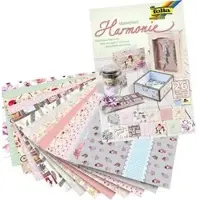 Folia Motivpapier 47449 Harmonie, 24 x 34 cm, 80 & 270 g/m2, einseitig bedruckt, 13 Motive, 26 Blatt
