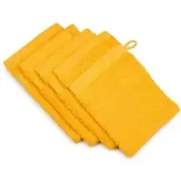 Gozze Waschlappen New York, gelb, 17 x 24 cm, Waschhandschuh, aus 100% Baumwolle, 550 g/m2, 4 Stück