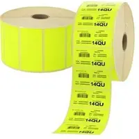Böttcher-AG Thermoetiketten für Zebra, gelb, 57 x 32 mm, Kern 25 mm, 2.100 Stück, Thermotransfer