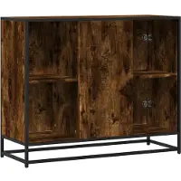 vidaXL Sideboard Räuchereiche 92x35x76 cm Holzwerkstoff