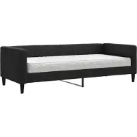 vidaXL Tagesbett mit Matratze Schwarz 80x200 cm Stoff