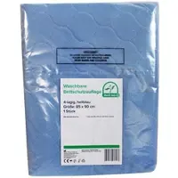 Medi-Inn Bettschutzauflage waschbar 90 cm x 85 cm hellblau 4-lagig / 30 Stück