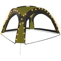 Syfax Partyzelt mit LED und 4 Seitenwänden 3,6x3,6x2,3 m Grün