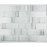 Premium Mosaic Glasmosaik weiß 30x30 cm glanz MOSV48STRIPE