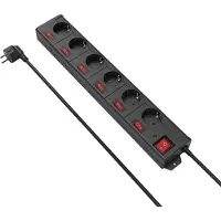 Hama 00137259, 1,4 m, Drinnen, Schwarz, Synthetik, 6 AC-Ausgänge, 230 V