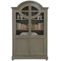 Casa Padrino Luxus Landhausstil Schrank Antik Grau - Handgefertigter Massivholz Regalschrank mit 2 Türen - Landhausstil Massivholz Möbel - Luxus Qualität
