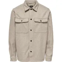 Only & Sons "ONSASH OVR WOOLEN LOOK PKT LS SHIRT NOOS" Kunstfaser, regular fit