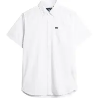 Superdry für Herren. M4010623A Kurzarm-Oxford-Hemd weiß (M), Lässig, Baumwolle