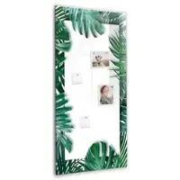 Tulup Magnettafel Beschreibbar Monstera Rahmen 60x120 cm Magnettafel Küche Glas Schwarzer Marker Glastafel Magnetisch