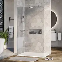 NEXTREND - GmbH Duschabtrennung Walk-In Nano Echtglas EX101 - Klarglas - 10 mm - Wandprofil Chrom - Breite wählbar, Breite Walk-In:1200mm