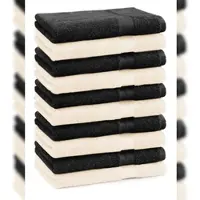 Betz 10 Stück Gästehandtücher PREMIUM 100%Baumwolle Gästetuch-Set 30x50 cm Farbe beige und schwarz