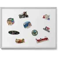 Tulup Magnettafel Blech Magnettafel für Sammlermagnete Farbe Weiß 70x50 cm Magnettafel für die Wand Gerahmt Silberner Rahmen