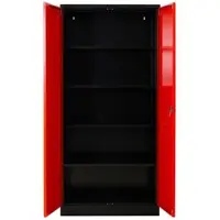 Proregal Stahlschrank Bee Mit 4 Lackierten Fachböden HxBxT 195 x 92 x 50 cm Korpusfarbe Anthrazit Frontfarbe Feuerrot