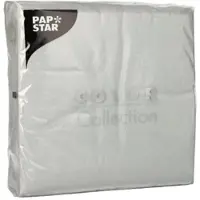 Papstar Servietten, 1-lagig 1/4-Falz 33 cm x 33 cm hellgrau 1200 Stück