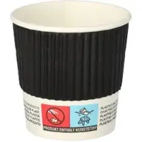 Papstar Starpak Trinkbecher, Pappe "To Go" 0,1 l Ø 6 cm, 6 cm Ripple Wall 500 Stück