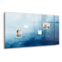 Tulup Magnettafel Beschreibbar Abstraktes Wasser 120x60 cm Magnettafel Küche Glas Schwarzer Marker Glastafel Magnetisch