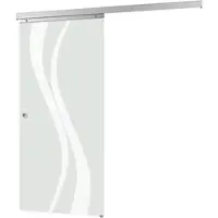 Inova Tür Schiebetür Glas wellenförmig 1025x2200 Zimmertür Glasschiebetür - Griffmuschel