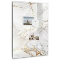 Coloray Magnetische Wandtafel - Schwarzer Marker + Schwamm + Magnete - 40 x 60 cm - Dekorativer Marmor