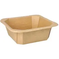 Papstar Starpak 100 Salatschalen Lunchboxen, Pappe eckig 1200 ml 6 cm x 18 cm x 18 cm braun
