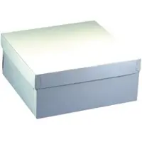 Papstar Tortenkartons, mit Deckel, Pappe eckig 30 cm x 30 cm x 13 cm weiß 50 Stück