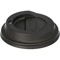Papstar Dom-Deckel, C-PLA rund Ø 9 cm, 2,1 cm schwarz 1000 Stück