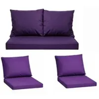 Setgarden Komfort Set Gartenloungekissen aus Technorattan Kissen für Sofa 100x60 cm + Sessel 1tlg Violett