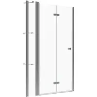 Aquabatos Klapptür Duschkabine 105 x 187 cm Verstellbereich 103-106 cm Nischentür 5 mm ESG Glastür mit 25cm Festteil und Eckregal Dusche Falttür Bad