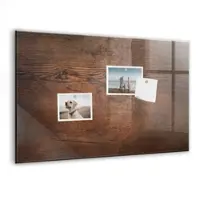 Tulup Beschreibbare Magnettafel Altes Holz 60x40 cm Beschreibbare Magnettafel Küche Weißer Marker Magnetisches Glassboard